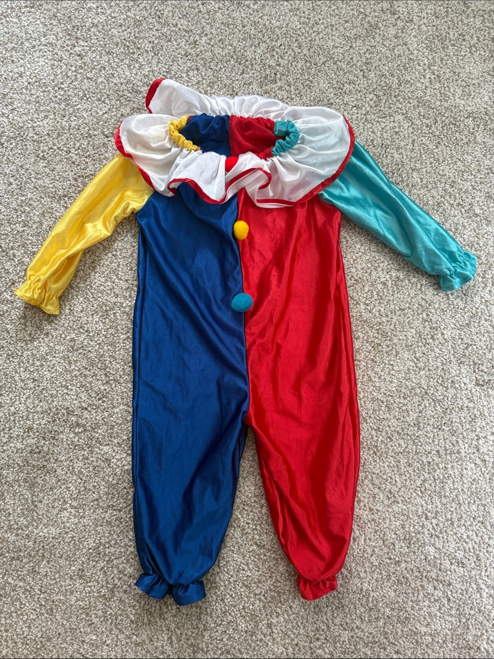 Kids Multicolor Clown One-Piece Costume Toddler